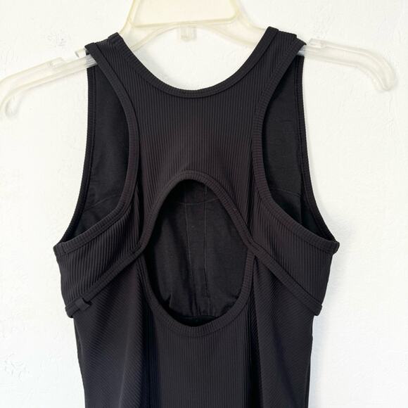 Lululemon Brunch And Back Ribbed Bodycon Open Back Midi Dress Black 4 Athleisure - Picture 11 of 14